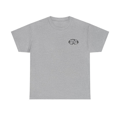 T-Shirt — Minimal Mushroom Chest Print Tee (Vintage Line Art)