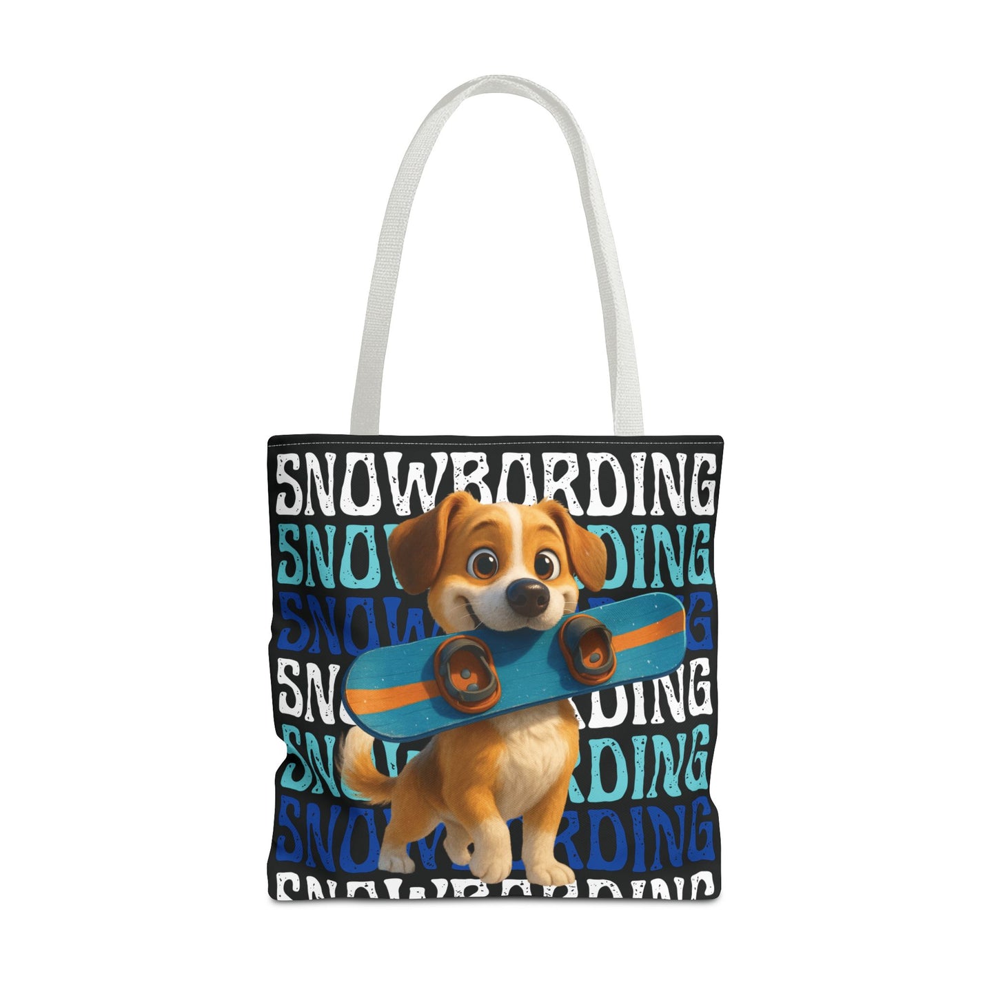 Snowboarding Puppy Tote Bag