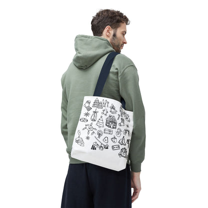 Holiday Doodle Tote Bag — Festive Christmas