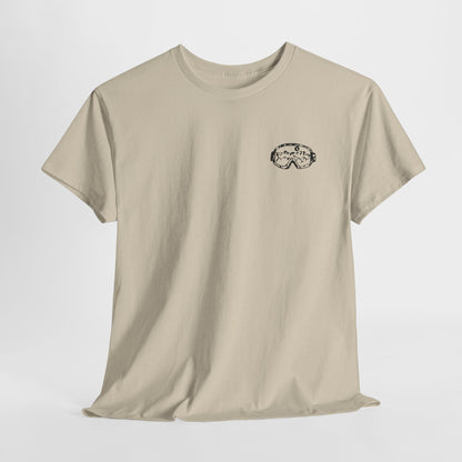 T-Shirt — Minimal Mushroom Chest Print Tee (Vintage Line Art)