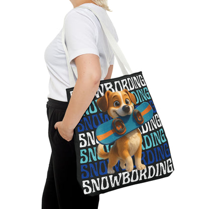Snowboarding Puppy Tote Bag