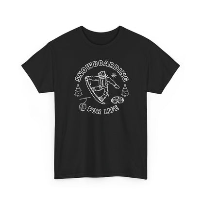 Snowboarding For Life Tee — Retro Snowboard Graphic T-Shirt