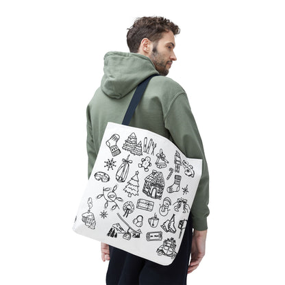 Holiday Doodle Tote Bag — Festive Christmas
