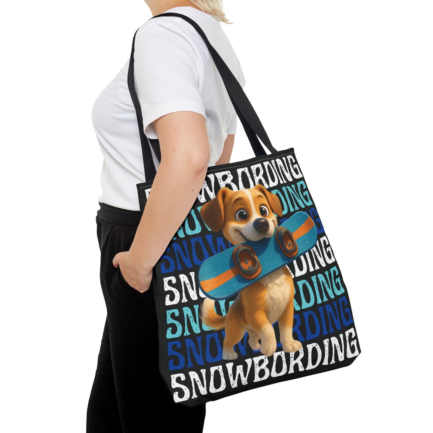 Snowboarding Puppy Tote Bag
