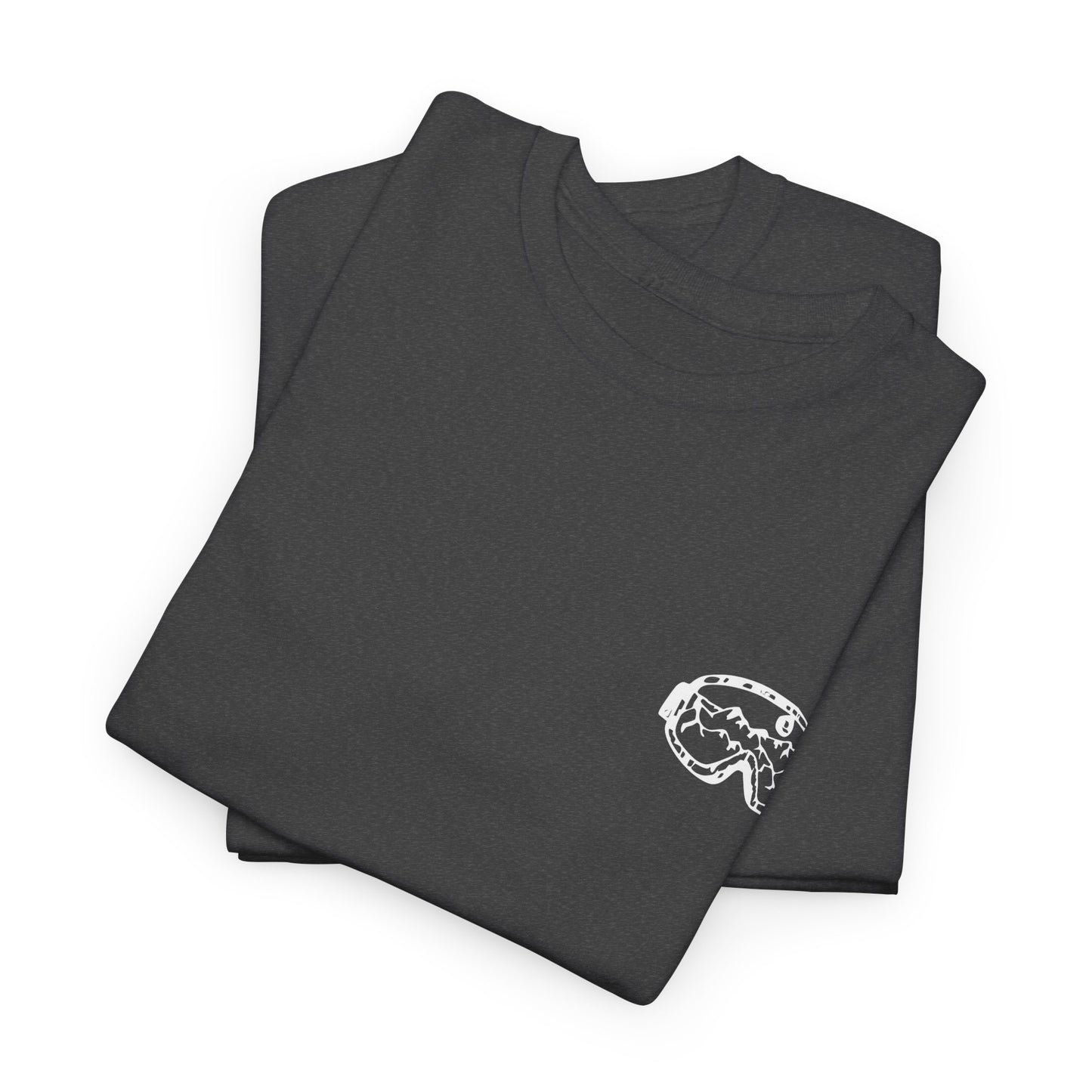 T-Shirt — Minimal Mushroom Chest Print Tee (Vintage Line Art)