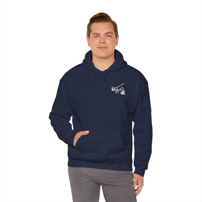 Hoodie — Minimal Ski Resort Line Art Hoodie (chairlift, skis & mountain)
