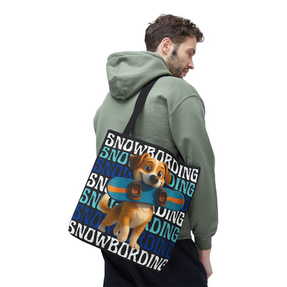 Snowboarding Puppy Tote Bag