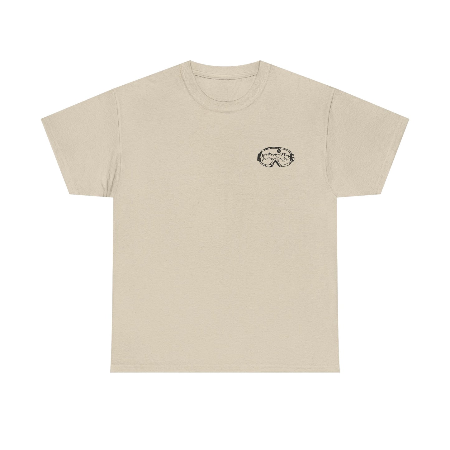 T-Shirt — Minimal Mushroom Chest Print Tee (Vintage Line Art)