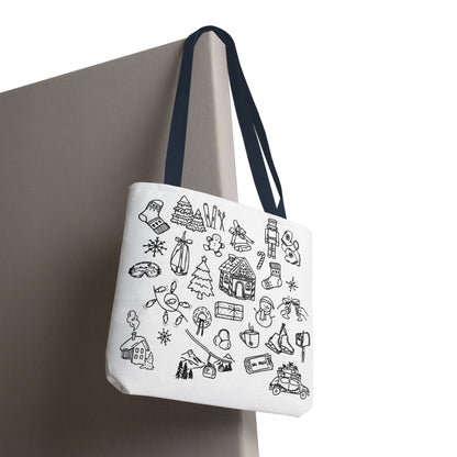 Holiday Doodle Tote Bag — Festive Christmas